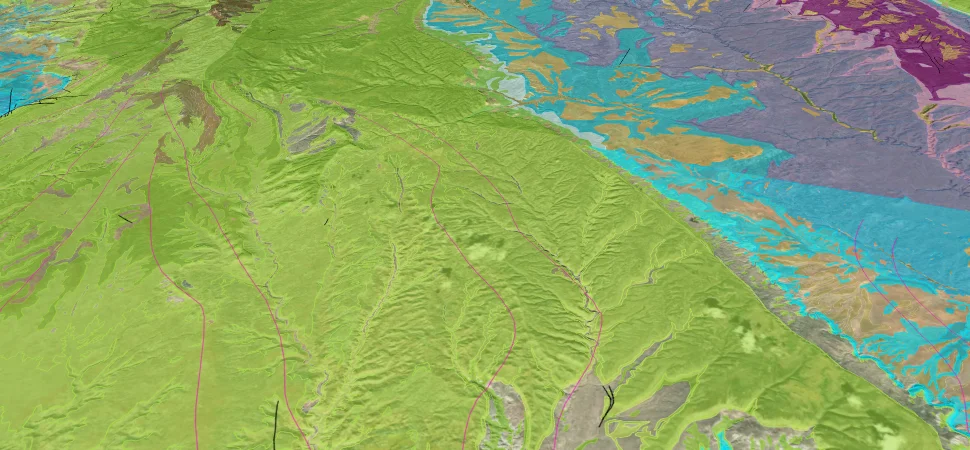 Grand Staircase–Escalante: satellite imagery with Macrostrat's geologic map over it